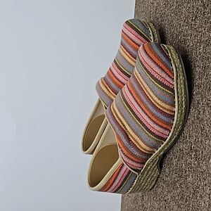 Dansko Vegan Womens 39 Rainbow Striped Woven Jute Mule Clogs Size 10.5 (41l